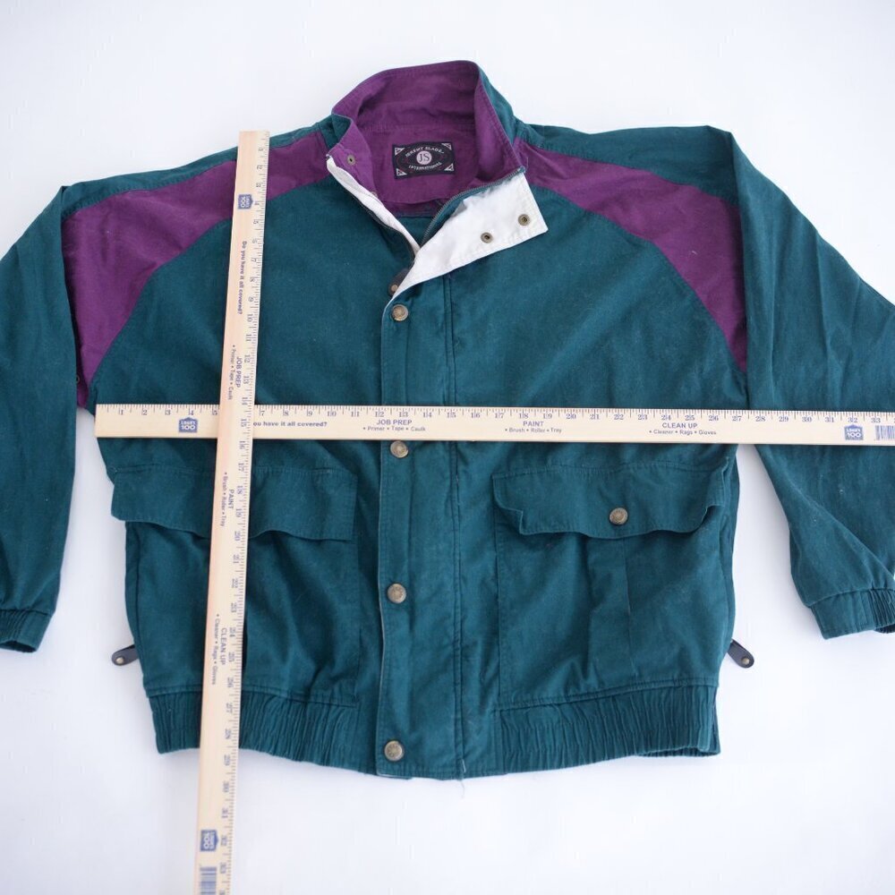 Vintage Jeremy Slade International Green Purple Zip Up Nautical Jacket Large - Picture 4 of 12